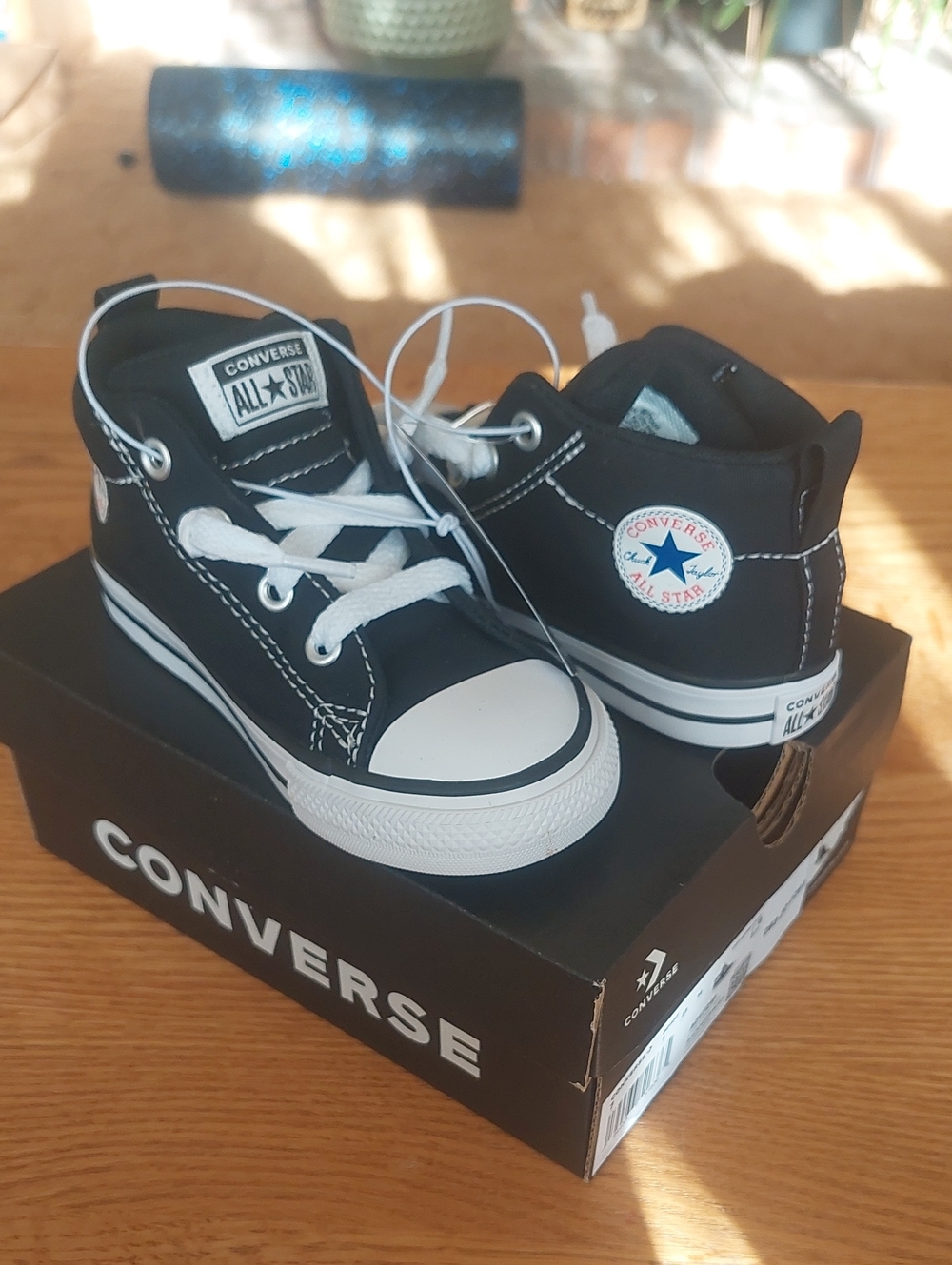 Converse Kids Black and White Chuck Taylor Mid Top Sneakers